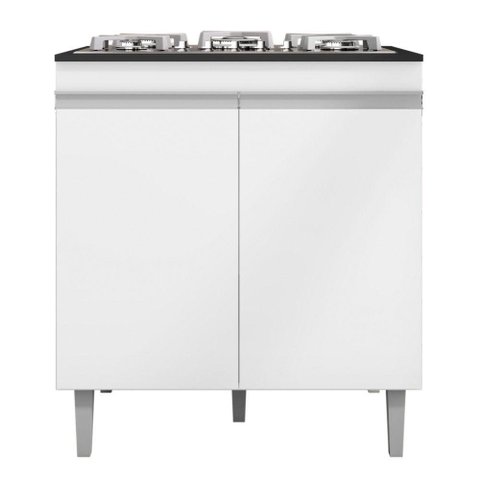 Balcão Para Cooktop Cozinha 4/5 Bocas Com Tampo 2 Portas