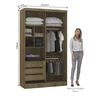 Guarda Roupa Modulado 134,5cm 2 Portas de Correr com Espelho Paris Avelã/Avelã Luciane Móveis - 2