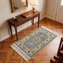 Ver imagem 2 de Tapete Persa Azul com Bege Ideal para Quarto e Sala 67x120