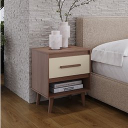 Mesa de Cabeceira Mila 1 Gaveta Moblis:savana Off White - 5