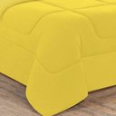 Ver imagem 2 de Kit Edredom + Jogo De Lençol 7Pçs Casal Amarelo Amarelo