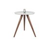 Mesa de canto tampo 60 cm branca vidro pés palito altura 70 cm - 1