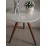 Mesa de canto tampo 60 cm branca vidro pés palito altura 70 cm - 2