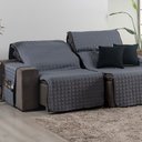 Ver imagem 2 de Protetor de Sofá 1,80m Retrátil D.f. Almofada Cinza Preto