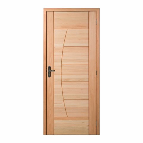 Kit Porta Pronta Maciça de Eucalipto 214x89x14cm PM78 Solar Abertura Direita Cruzeiro Portas Natural