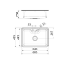 Ver imagem 2 de Cuba de Soprepor/embutir Massima Inox Escovado C/valula 4.1/2 68x48x20 0,8 - Docol Inox