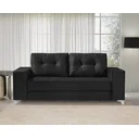 Ver imagem 1 de Sofá 3 Lugares Suede Preto Linha
