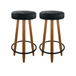 Kit com 2 Banqueta Alta para Cozinha Bar com Apoio Pés Cinza - 1