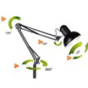 Ver imagem 3 de Luminaria Abajur Chao Articulada Pedestal Metal E27 Iluminaçao Quarto Sala Mesa Sofa Estudos