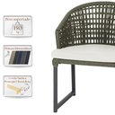 Ver imagem 4 de 2 Cadeira Noronha Aluminio Micro Pintura Preta, Tr. Telinha Corda Nautica Verde Militar, Estofado -