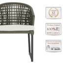 Ver imagem 3 de 2 Cadeira Noronha Aluminio Micro Pintura Preta, Tr. Telinha Corda Nautica Verde Militar, Estofado -