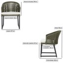 Ver imagem 2 de 2 Cadeira Noronha Aluminio Micro Pintura Preta, Tr. Telinha Corda Nautica Verde Militar, Estofado -