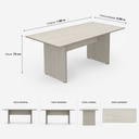 Ver imagem 4 de Mesa de Reunião Retangular Pé Painel 1800 mm - Linha Studio: Legno Crema