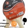 Kit 2 Raquete Tenis De Mesa Ping Pong Lisa 3 Bolinhas - 1