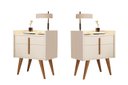 Ver imagem 1 de Kit 2 Mesas de Cabeceira 1188 Pés Palito Davi Cores - Comprar Moveis em Casa: Perola