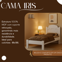 Ver imagem 4 de Cama para Quarto de Solteiro Mdf Estilo Padrão com Pés Alto Iris:branco