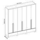 Ver imagem 5 de Guarda Roupa Casal com Espelho 6 Portas 3 Gavetas 100% Mdf Prime Freijó Freijó/off White - Notável