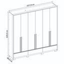 Ver imagem 6 de Guarda-Roupa Casal Prime com Espelho 6 Portas 3 Gavetas 100% MDF Freijó/Off White - Notável