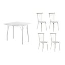 Ver imagem 1 de Conjunto: Mesa de Cozinha Dobrável e 4 Cadeiras 154 Branco/branco - Branco/corano Branco - Carraro