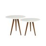 Conjunto Mesa Lateral De Canto Tripé Branco - 1