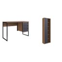 Ver imagem 2 de Kit 2 Peças com Estante Livreiro e Escrivaninha 3 Gavetas