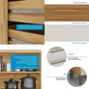 Ver imagem 3 de Balcão de Cozinha com 3 Portas 2 Gavetas e Tampo 100% Mdf Napoli Prime Rio Doce Amendoa-off White