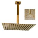Ver imagem 1 de Ducha Chuveiro Teto Slim Inox 20x20 Dourado Luxo Suporte Quadrado Piscina Banheiro Area Externa