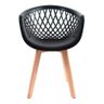 Cadeira de Jantar Web Pé Wood Modelo Premium Madeira Maciça Original Preto - 3