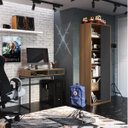 Ver imagem 1 de Kit 2 Peças com Estante Livreiro e Escrivaninha 1 Gaveta