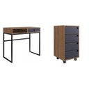 Ver imagem 2 de Escrivaninha Mesa Escritório 1 Gaveta com Gaveteiro 4 Gavetas
