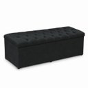 Ver imagem 2 de Calçadeira Recamier Baú 138cm para Cama Casal Paris Vilajo:Suede Preto