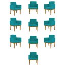 Ver imagem 1 de Kit 10 Poltronas Decorativa Reforçada Salão Cor:azul-turquesa