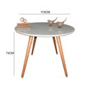 Ver imagem 2 de Mesa Jantar Pés Palitos Tampo Redondo Vidro Laqueado 110cm Off White