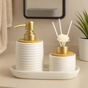 Ver imagem 3 de Kit Lavabo Difusor Aromatizador Banheiro Dispenser Líquido