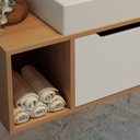 Ver imagem 7 de Gabinete 1 Porta com Cuba para Banheiro Bn3600x44 Amendoa Branco Tecno Mobili
