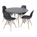 Ver imagem 1 de CONJUNTO MESA EAMES PRETA 110CM E 4 CADEIRAS EAMES PP PRETA