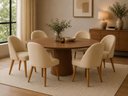 Ver imagem 1 de Kit 6 Cadeiras Lua Estofada Moderna Sala de Jantar Suede Bege