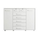 Ver imagem 1 de Cômoda Mega Multifuncional Grande com Sapateira 5 Gavetas Portas com Chave Quarto Casal - Branco