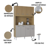Armário Cozinha Compacta Cássia 6 Portas 1 Gaveta Mdp/mdf Poquema Móveis - 5