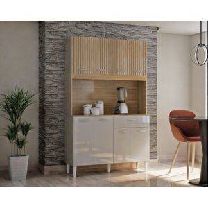 Armário Cozinha Compacta Cássia 6 Portas 1 Gaveta Mdp/mdf Poquema Móveis