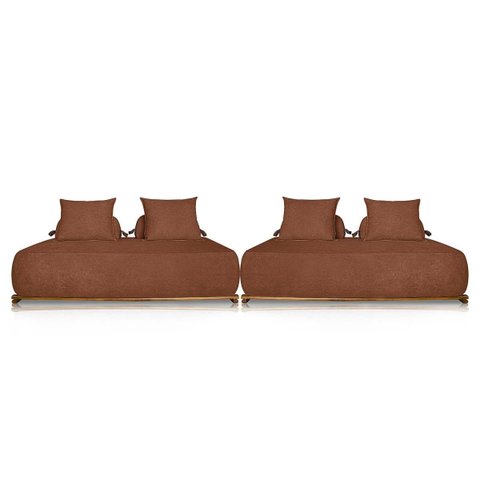 Kit 2 Sofás 2 Lugares Decoração Lazer Sala Ibiza 160cm Bouclé - Adj Decor