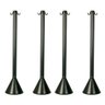 Kit com 4 Pedestais Poste Haste Plástico Preto Sinalização Isolamento Organizador Fila 90 cm - 2