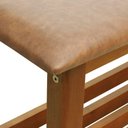 Ver imagem 3 de Banco Sapateira Viena Madeira Maciça - Amêndoa Assento Estofado Corano Marrom Mescla