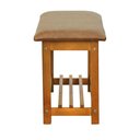 Ver imagem 6 de Banco Sapateira Viena Madeira Maciça - Amêndoa Assento Estofado Corano Marrom Mescla