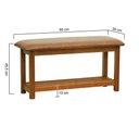 Ver imagem 5 de Banco Sapateira Viena Madeira Maciça - Amêndoa Assento Estofado Corano Marrom Mescla