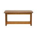 Ver imagem 2 de Banco Sapateira Viena Madeira Maciça - Amêndoa Assento Estofado Corano Marrom Mescla