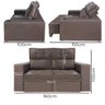Sófa Retrátil e Reclinável 2 lugares Londres 1.60 Veludo - Star Confort Marrom Chocolate Veludo 1702 - 8