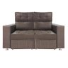 Sófa Retrátil e Reclinável 2 lugares Londres 1.60 Veludo - Star Confort Marrom Chocolate Veludo 1702 - 2