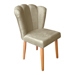Cadeira Poltrona Sala de Jantar Penteadeira Reforçada Decorativa Pétala Suede Capuccino - 2