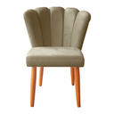 Ver imagem 1 de Cadeira Poltrona Sala de Jantar Penteadeira Reforçada Decorativa Pétala Suede Capuccino
